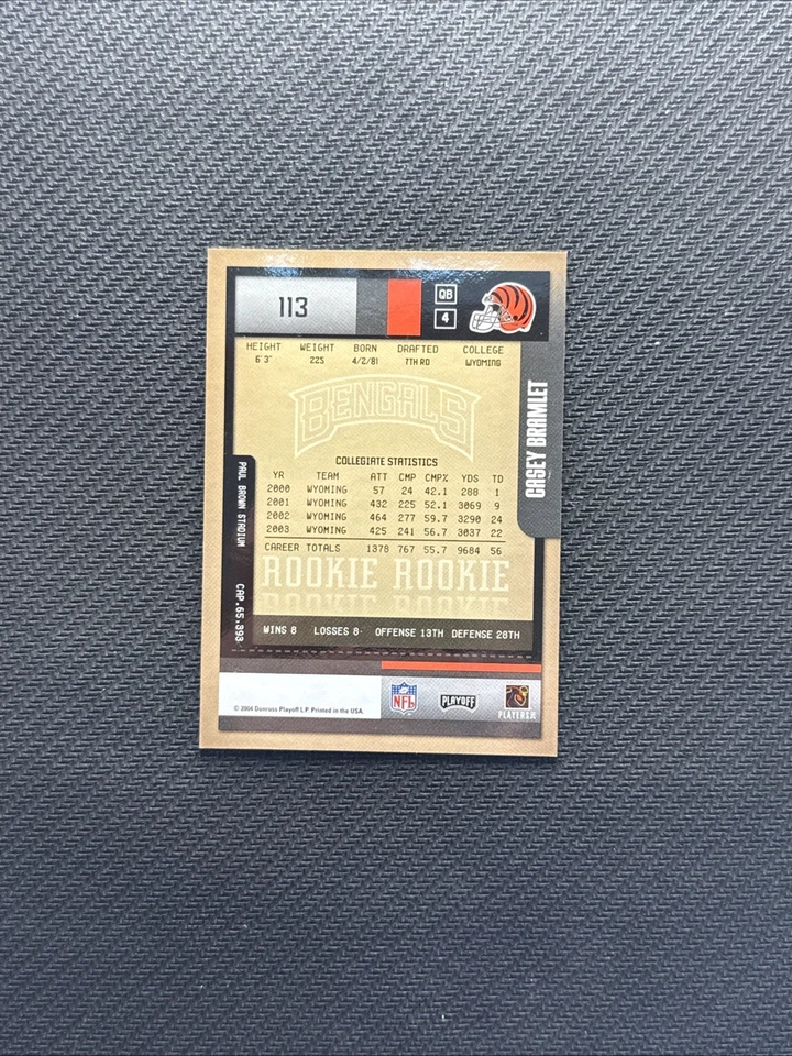2004 Donruss Playoff Contenders Rookie Ticket Auto Casey Bramlet #113 - Image 2 of 2