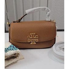 Tory Burch Britten Pebbled leather Mini Bag Crossbody Purse 149645