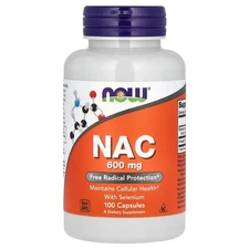 Now Foods NAC 600 mg 100 Veg Capsules GMP Quality Assured, Kosher
