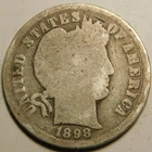 1898 P Barber Dime G-VG  90% Silver   "Actual Coin Pictured- Not Cleaned"