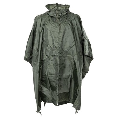 MFH Poncho Adjustable Hood Waterproof Windproof RipStop Fabric Seams Welded