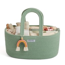 Blissful Diary Baby Diaper Caddy Organizer, Cotton Rope Diaper Caddy Basket, ...