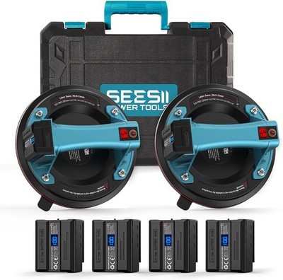 Seesii 8'' Saugheber Batterie 270kg Traglast LCD Display Fliesen Glas Transport
