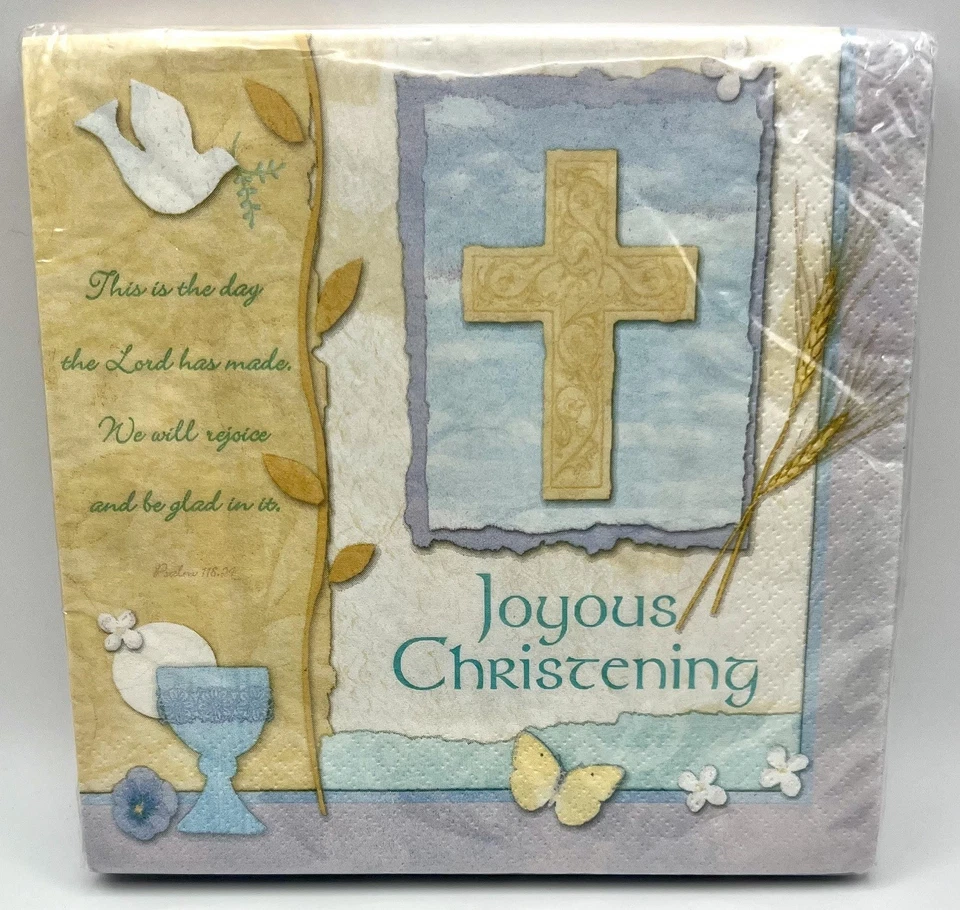 Inspirations Religious Christian Celebration Party Luncheon Napkins CHRISTENING - Image 1 of 1