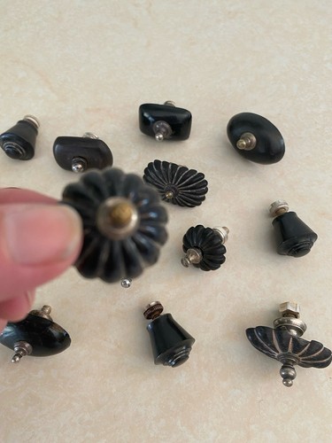 15 Victorian silver plate Bakelite Old Pewter Tea pot lid Knobs Top finials Knob - Picture 3 of 13