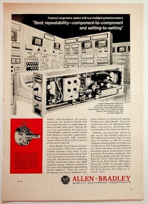 Vintage Allen-Bradley Foxboro Potentiometer Electronics Magazine Ad Ephemera