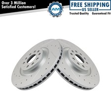 Brake Rotors Set Slotted X Drilled G-Coated Fits Audi Volkswagen