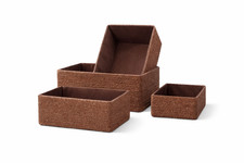 Recycled Wicker Storage Basket 4 SET Paper Rope Storage Baskets .