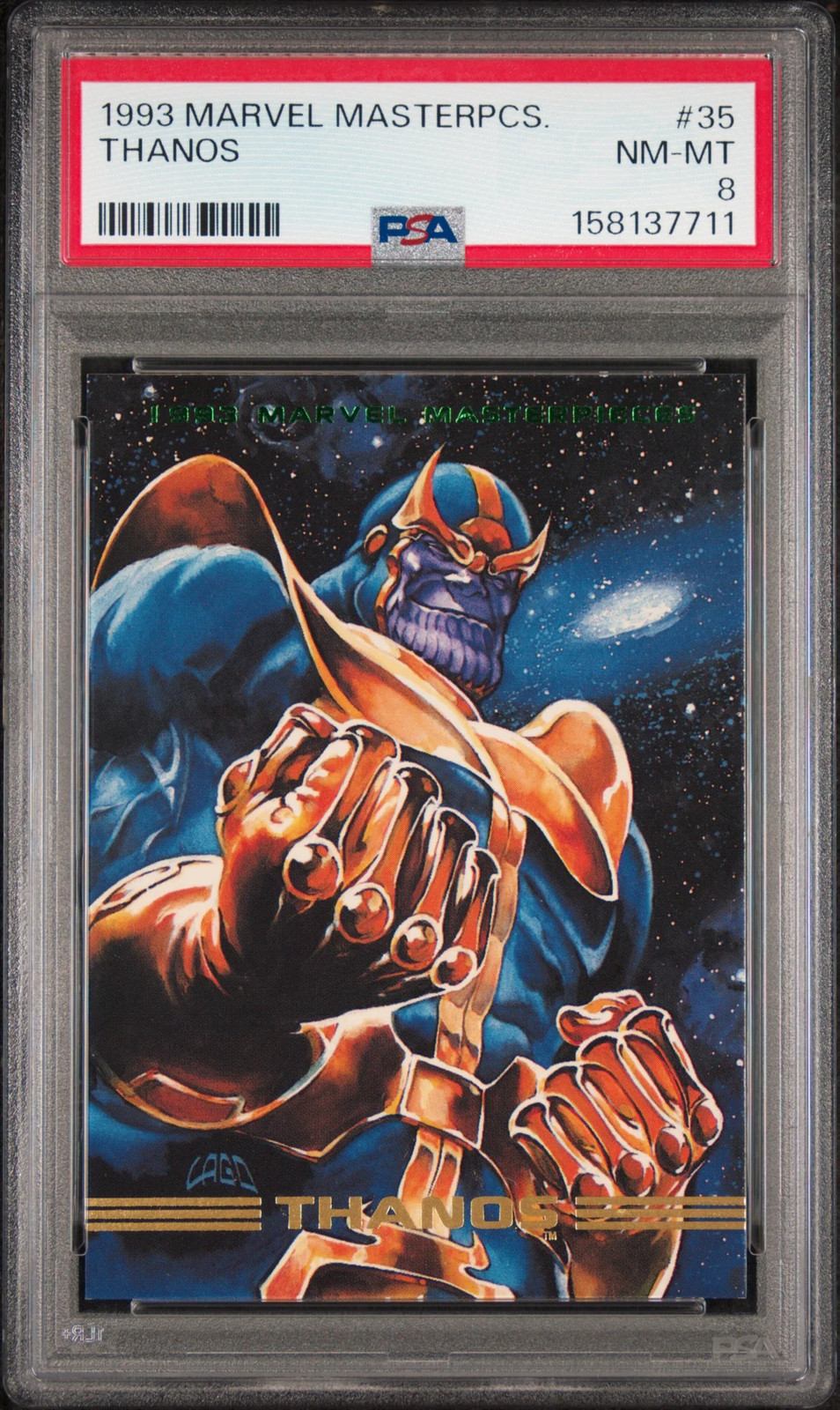 1993 Marvel Masterpieces Thanos #35 PSA 8