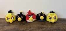 Lot of 5 Angry Birds Mini 2.5 Beanbag Plush Lot Red Yellow Black