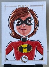 Topps Disney Pixar Sketch 1/1 Elastigirl Mrs. Incredible signed Lucas 2026