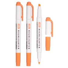 3Pack Broad and Round Tips Highlighter, Orange