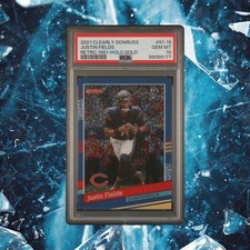 2021 Panini Clearly Donruss Justin Fields Retro 1991 -Holo Gold PSA 10 4/5