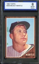 1962 TOPPS #200 MICKEY MANTLE ISA 8 YANKEES HOF *AK0213 