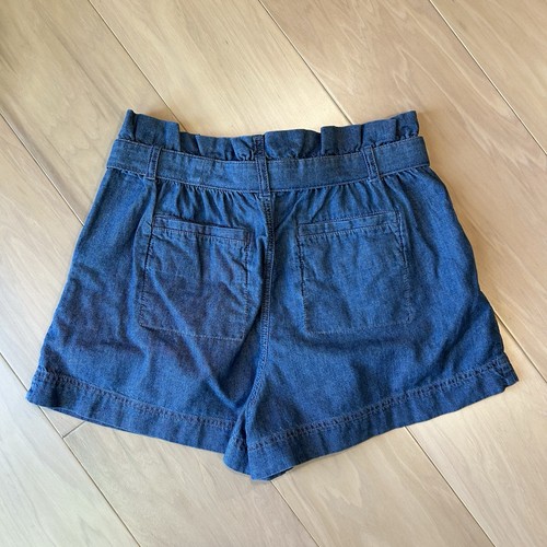 Pact Belted Paperbag Waist Chambray Shorts Blue 2” Inseams Women’s Large - Picture 2 of 5