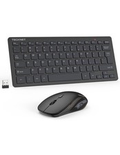 TECKNET Wireless Keyboard and Mouse Combo, Mini Cordless Computer Keyboard an...