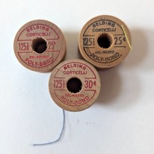 MIxed Lot 3 Partial Wooden Spools Vintage Belding Corticelli Poly-Bond Thread