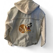 1990  s Vintage Mickey Mouse denim jacket with hoodie MickeyMouse VintageJacket