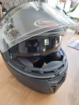 caberg ego Motorradhelm, gebraucht, matt schwarz, Größe XL 61-62