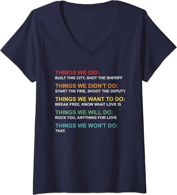 Retro Vintage Things We Did Didnt Want Will Not Do Ladies' V-Neck Tshirt