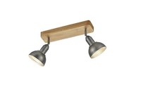 Deckenstrahler Holz Metall Flexibel Nickel Antik E14 Spot Decke Wohnzimmer Flur