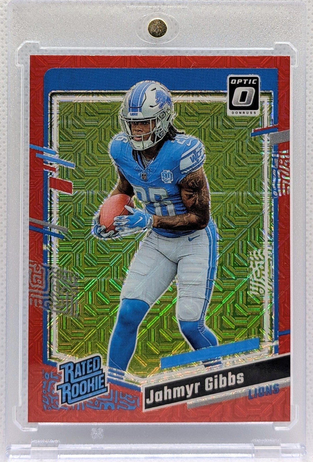 2023 Panini Donruss Optic - Rated Rookie Jahmyr Gibbs #236 Red Mojo Prizm (RC)