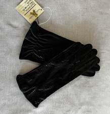 LEATHER GLOVES womens nwot made in ITALY 'snakeskin' silk lined deadstock