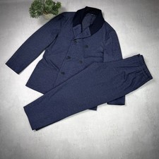 Giorgio Armani Beckham Breasted Men Suit Blazer/Pants Size 52R Blue Wool/Viscose