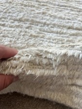 Designer Texture Silk/Wool Knotted Moroccan Ribbed Ivory/Taupe Rug 350cm/280cm