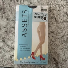 Assets By Sara Blakely Mid Thigh Shaper Womens Size 4 Black Shapewear Spanx