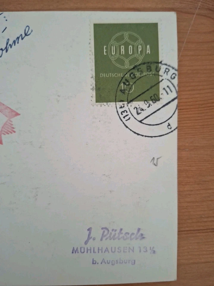 Karte 1. Raketenpost Königsbrunn Erste Rakete 1960 Sonderstempel Augusta I. - Bild 4 von 4