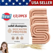 1/2/3X Rice Water Shampoo Solid Bar Vegan Strengthening Shampoo Repair Hair Soap