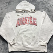 Vintage Auburn Tigers Hoodie Mens Medium White J America Football University