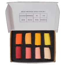 Unison Colour Artist's Soft Pastels Half Stick Mini Red & Orange Tones Set of 8