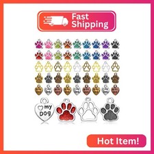 152 Pcs 4 Styles Dog Paw Print Charm Heart Shape Animal Footprint Pendant Hollow