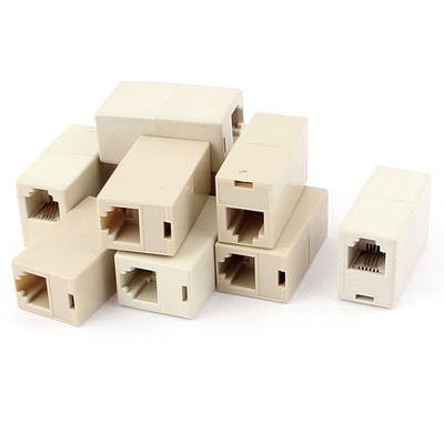 Rj 11 Cable Adapter 10Pc 6P4C RJ-11 Phone Line Cable Coupler Connector Socket Adapter Khaki ...