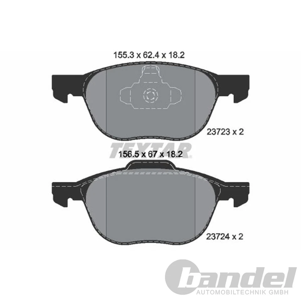 TEXTAR Pastillas Freno Delant. Apto para Ford Focus 2 3 C-Max 1 2 Volvo V40 V50 - Imagen 2 de 2