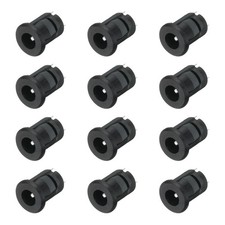 12pcs DC5525 Power Jack, 30V 0.5A 12x12x18.5mm 2 Pin, Black