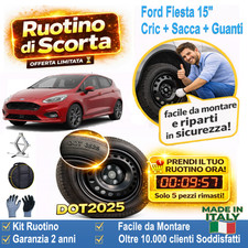 Ersatzrad 15" Ford Fiesta 2010-2026 Wagenheber Tasche Handschuhe Inkl. DOT2025