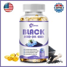 Black Seed Oil Capsules - 100 Pure Organic COLD PRESSED Cumin Nigella Sativa US