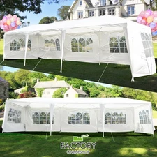 10'x30' Outdoor Canopy Gazebo Patio Wedding Tent Party Pavilion 5-Windows