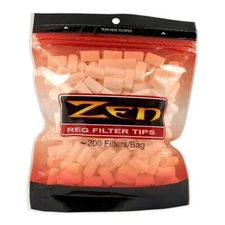 Zen Filter Tips Regular - Cigarette Filters for Rolling (1 Bag of 200 Filters)