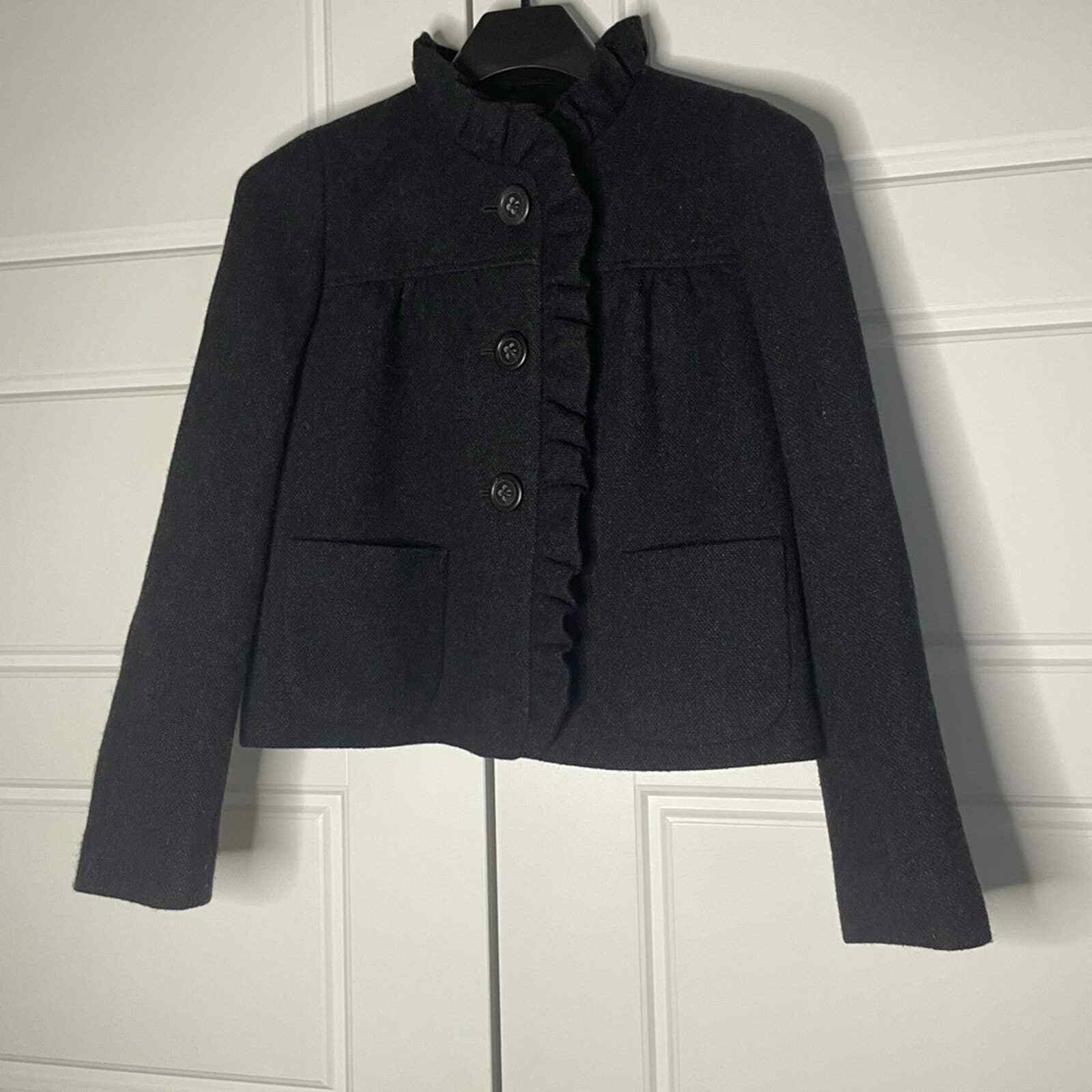 J Crew 100% Ruffled Wool jacket - image 5