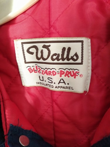 Vintage Walls Blizzard Pruf Insulated Coveralls Size XL - One Piece Blue - Picture 2 of 11
