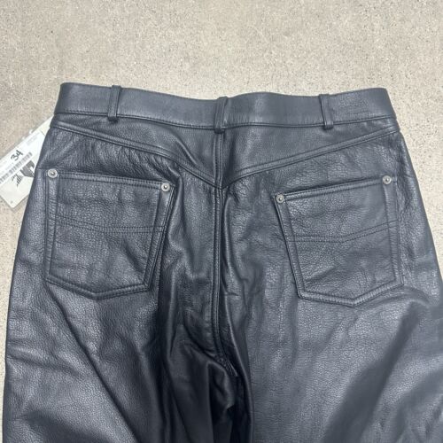 Vintage FMC Genuine 100% Black Leather Pants Men’s 34x33 NWT - Picture 6 of 15