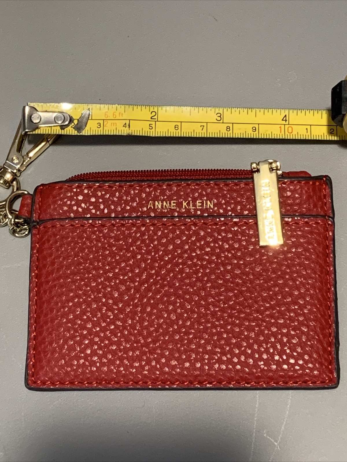 Anne Klein Red Coin Purse Pouch Id Holder Card Holder Wallet Keychain  PurseClip | eBay
