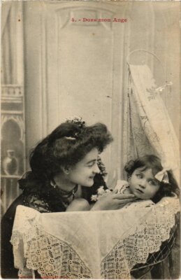 Old postcard AK 4. Dors mon Ange BERGERET (1356752)