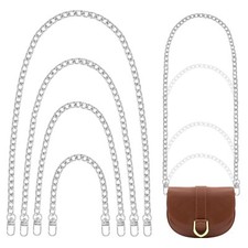 4 Pcs Silver Purse Chain Straps Metal Strap Extender Set 47.2-7.9 Inches