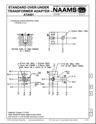 NAAMS ATA001 - Standard over-under transformer adapter