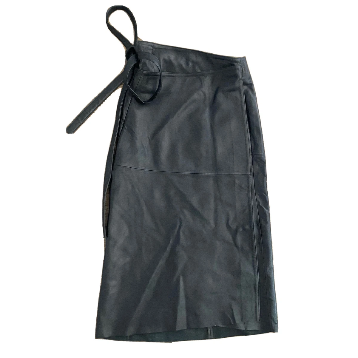 Maje black cheap leather skirt